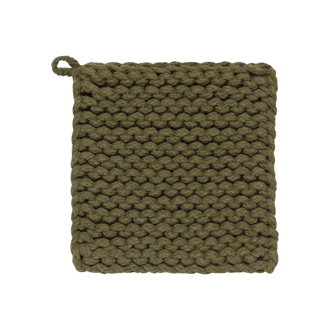 Knit Potholder - Olive