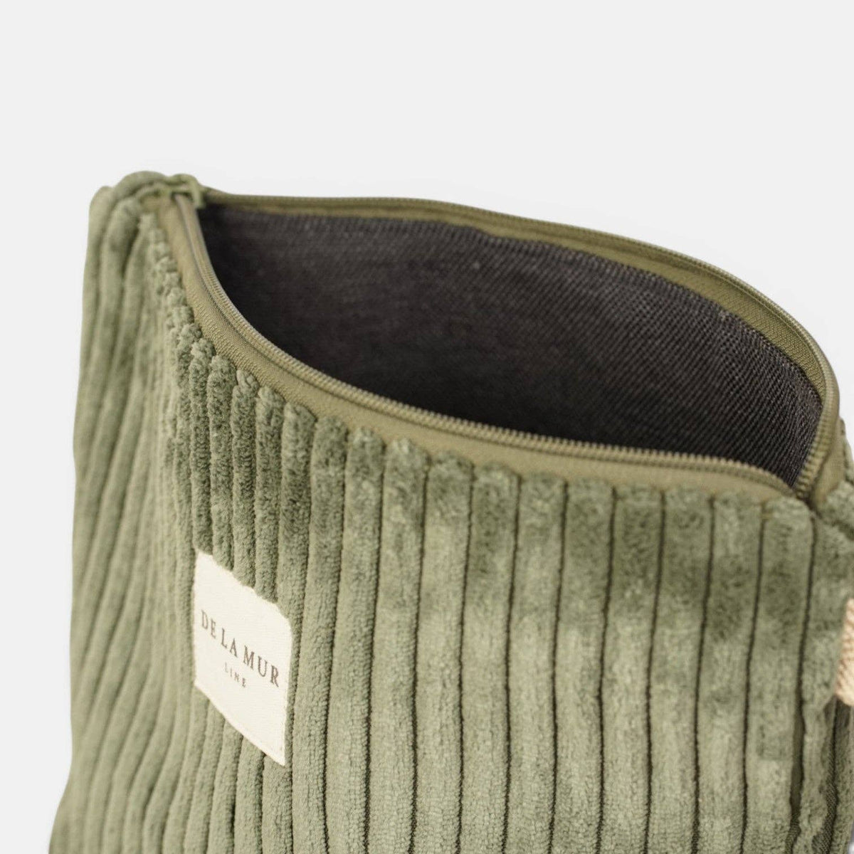 Corduroy Large Makeup Bag – Olive Green (Musgo)