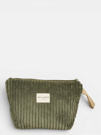 Corduroy Large Makeup Bag – Olive Green (Musgo)