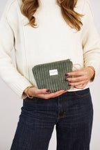 Corduroy Small Makeup Bag – Olive Green (Musgo)