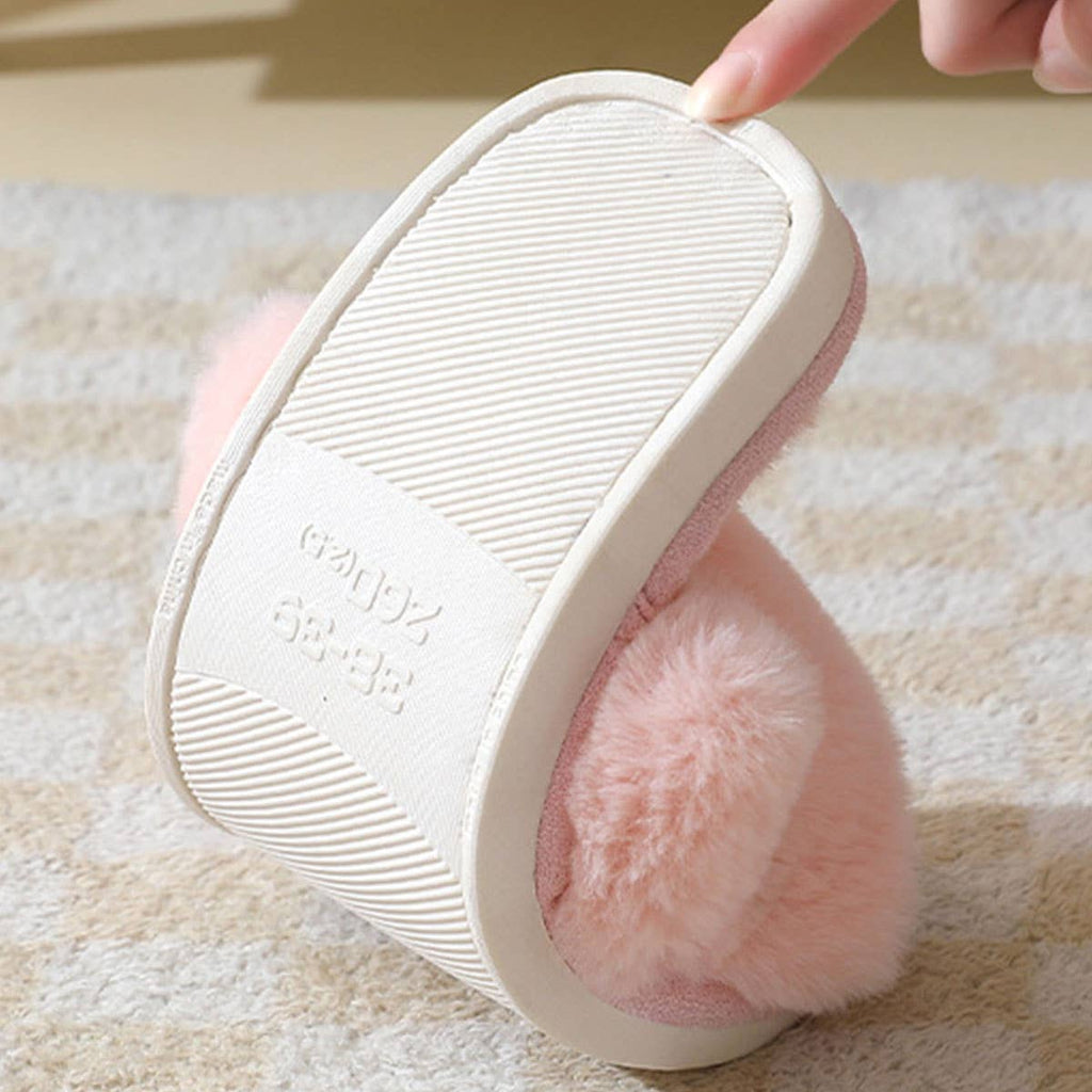 Faux Fur Criss Cross Slipper
