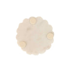 Emery Scallop Edge Set 4 Coaster Set Marble Jute Tie