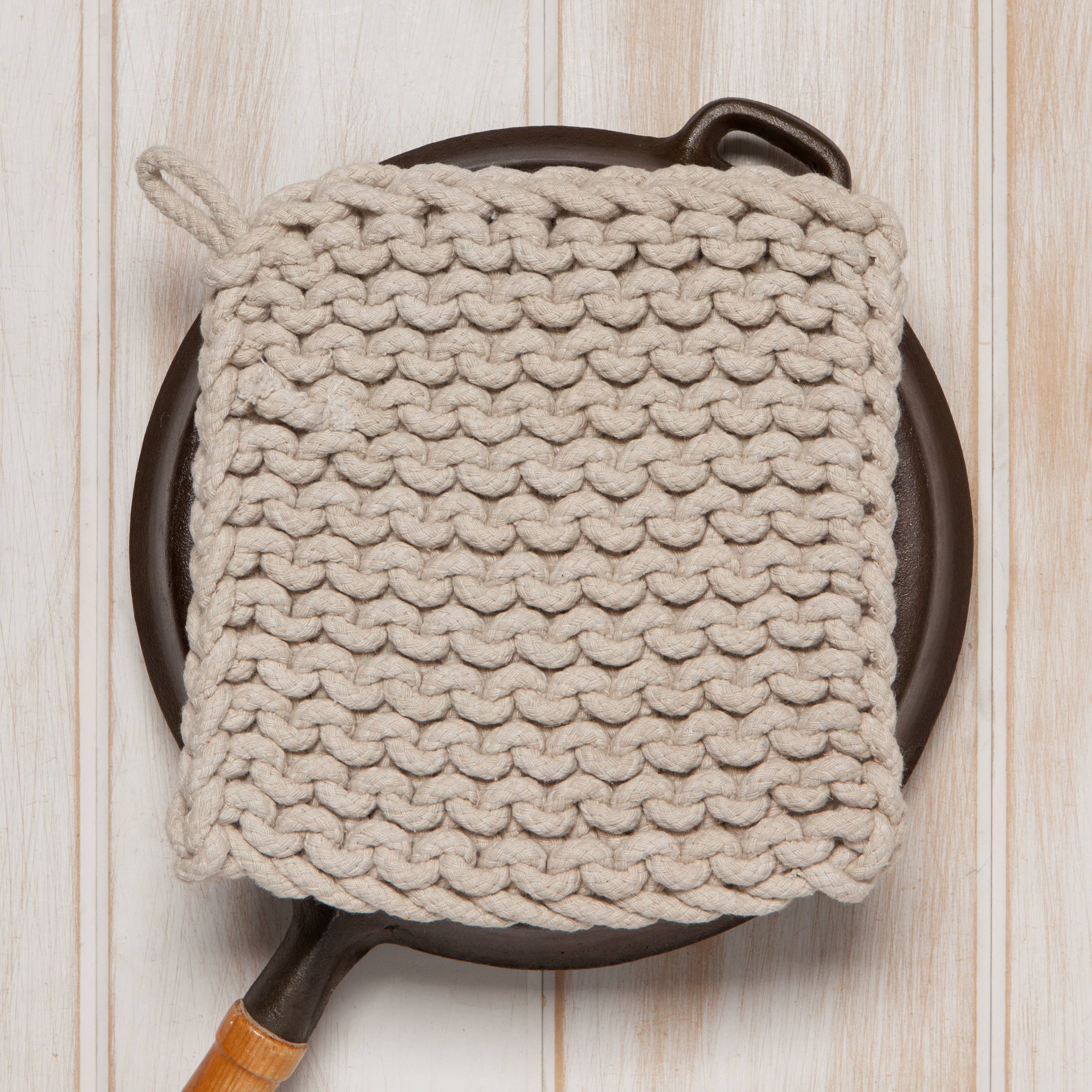 Knit Potholder - Gray
