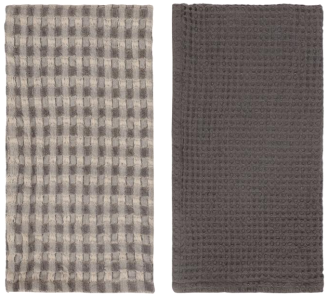 Waffle Tea Towel Set/2 - Charcoal