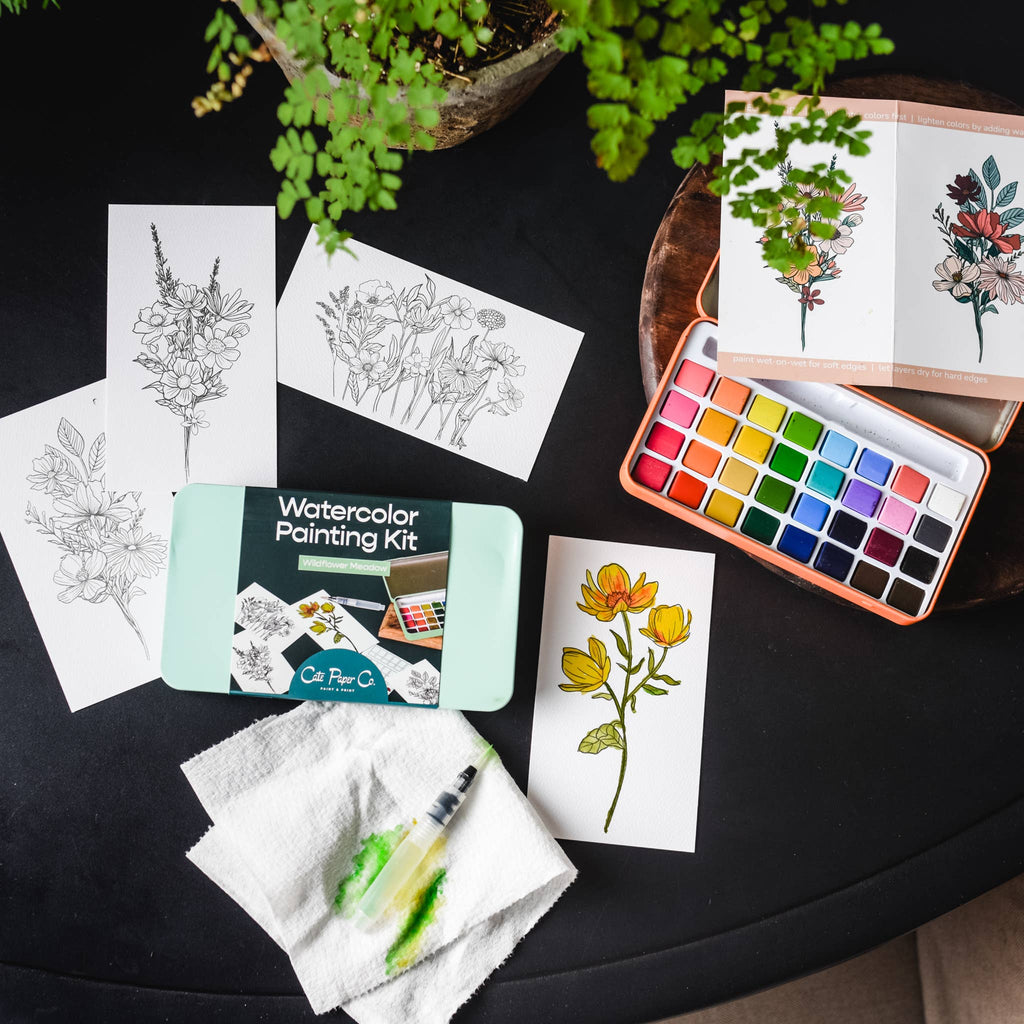Wildflower Meadow Watercolor Painting Kit