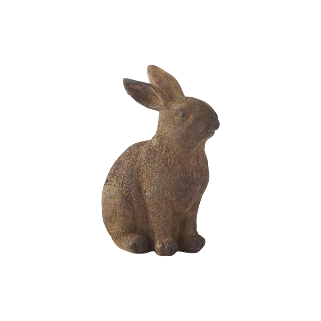 Textured Brown Resin Rabbits