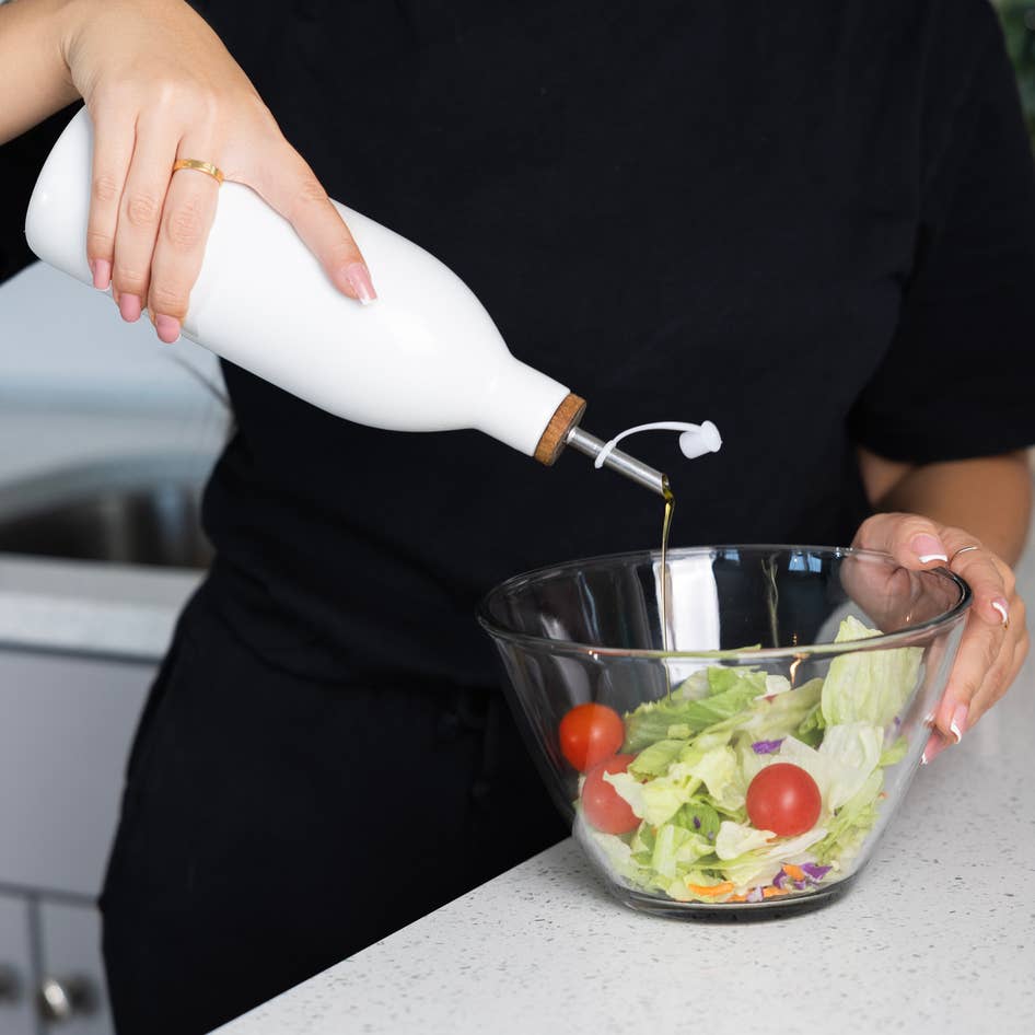 White Ceramic Oil Bottle