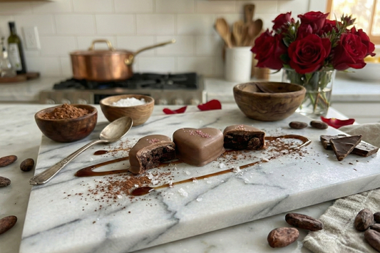 Sparkling Valentine’s Heart Shaped Truffles – 4-Piece - Milk