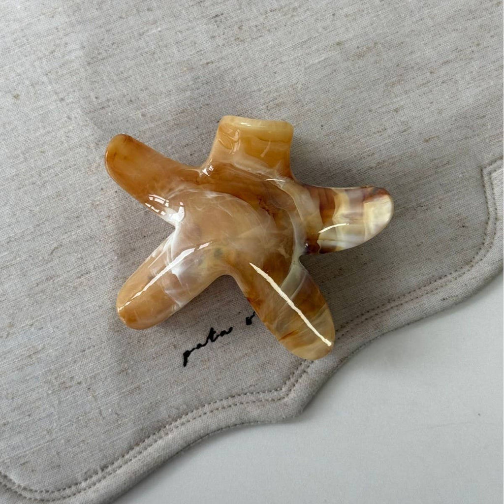 Brown Marble Claw Clip