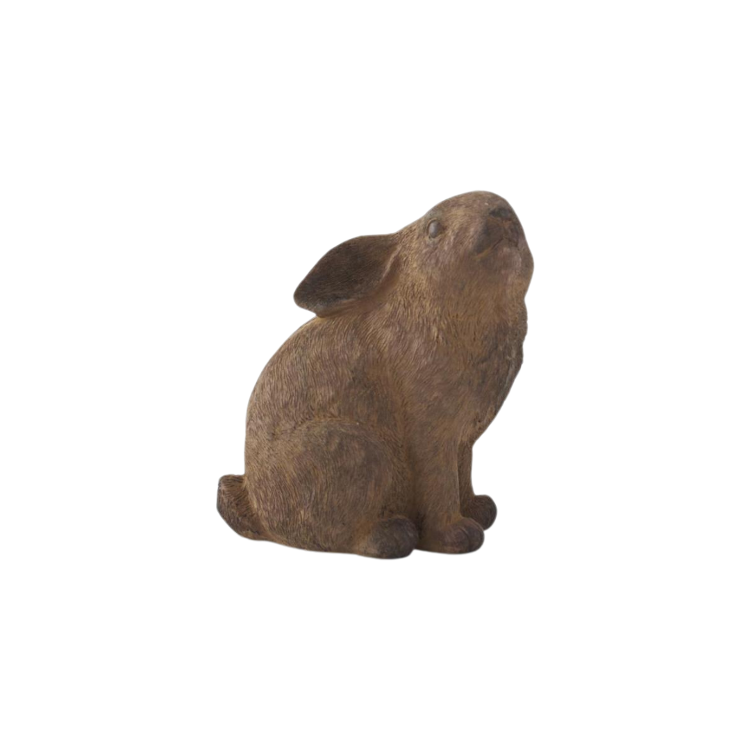 Textured Brown Resin Rabbits