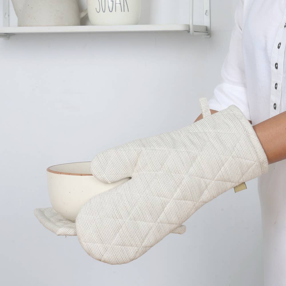 Oven Glove - Slub Chambray- Taupe