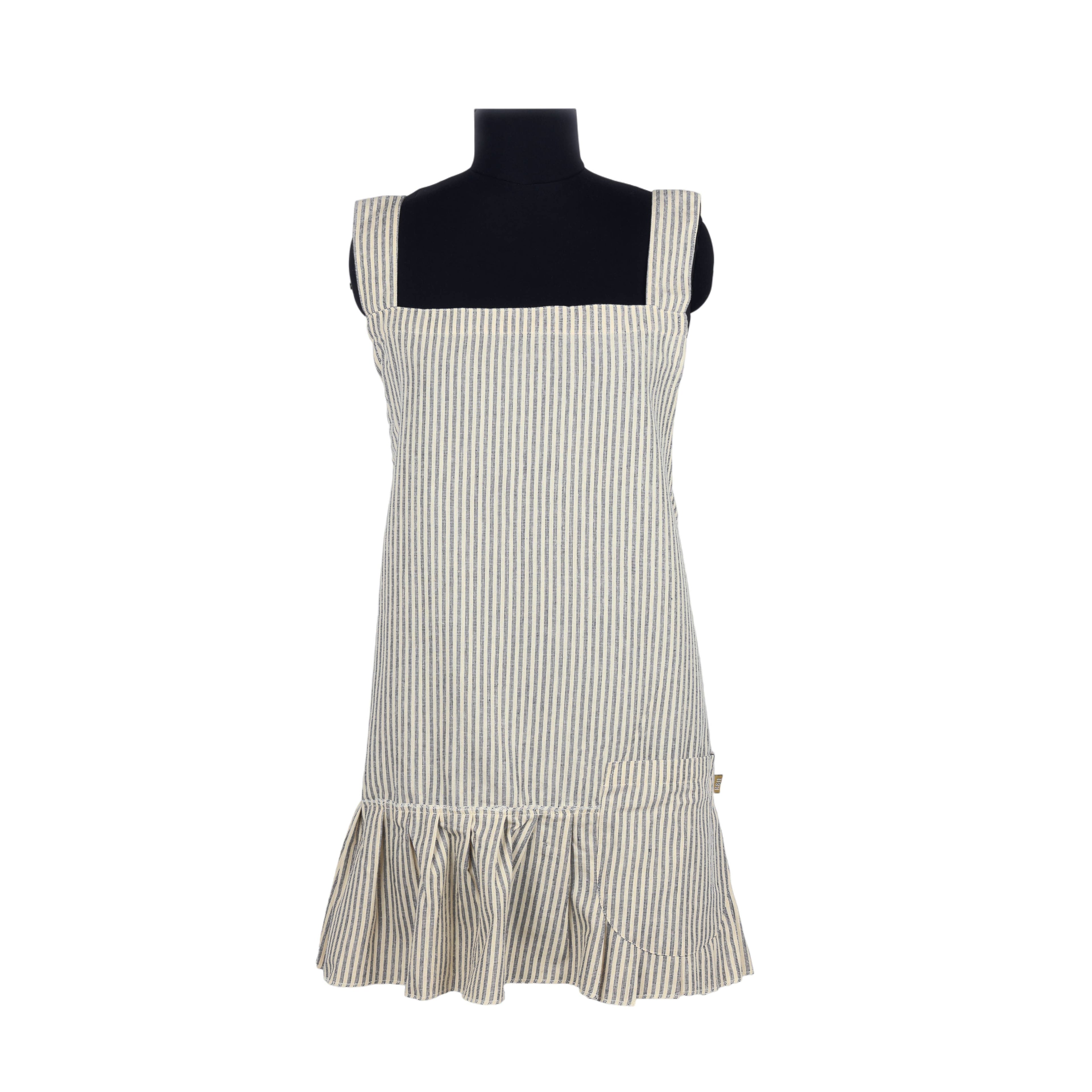 Manor Stripe Pinafore Apron - Navy