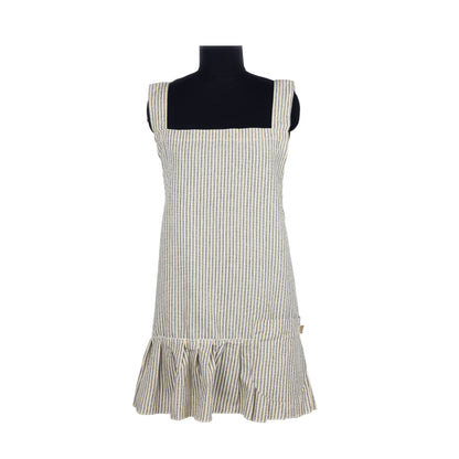 Manor Stripe Pinafore Apron - Navy