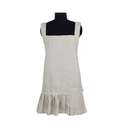Manor Stripe Pinafore Apron - Navy