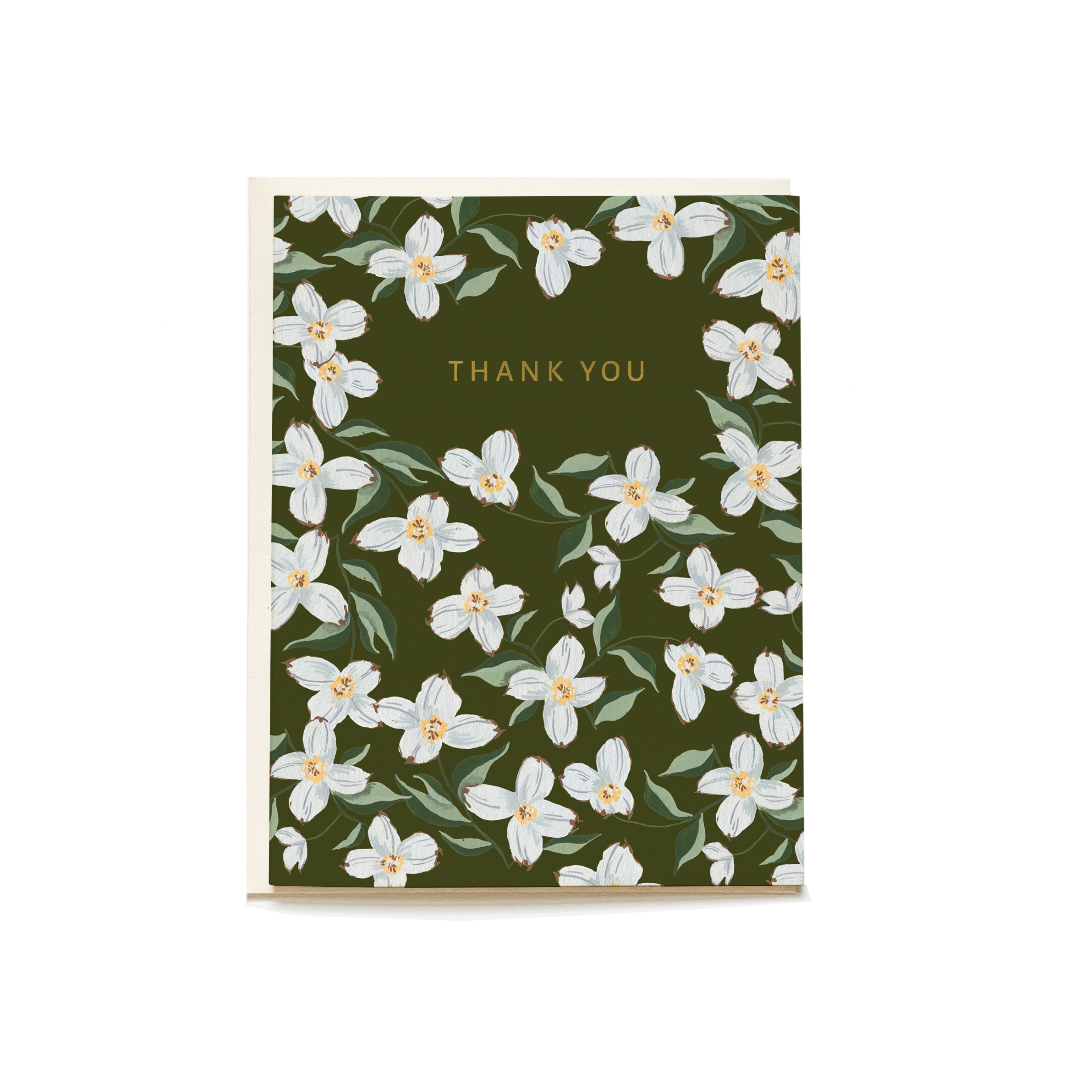 Blue Dogwood Thank You Greeting Card - Set of 8