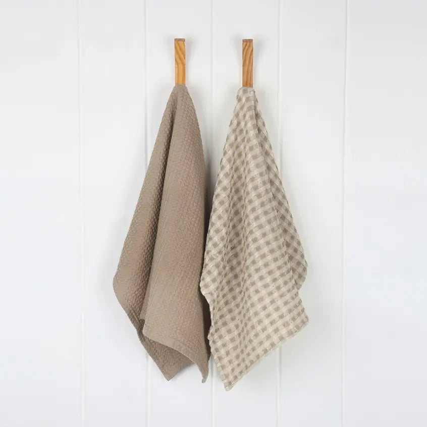 Waffle Tea Towel Set/2 - Taupe