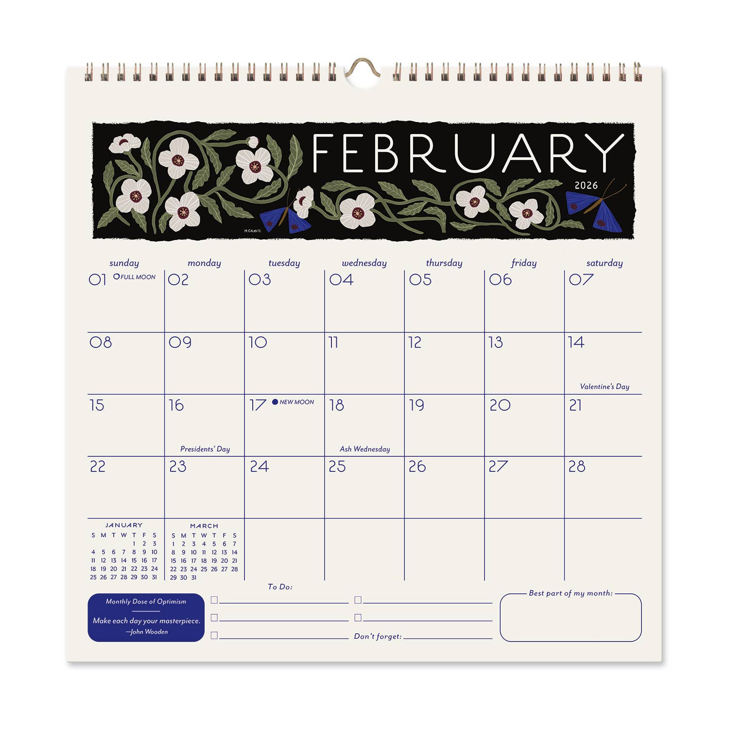 2026 Seedlings Garden Party 12 Month Classic Grid Calendar