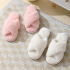 Faux Fur Criss Cross Slipper