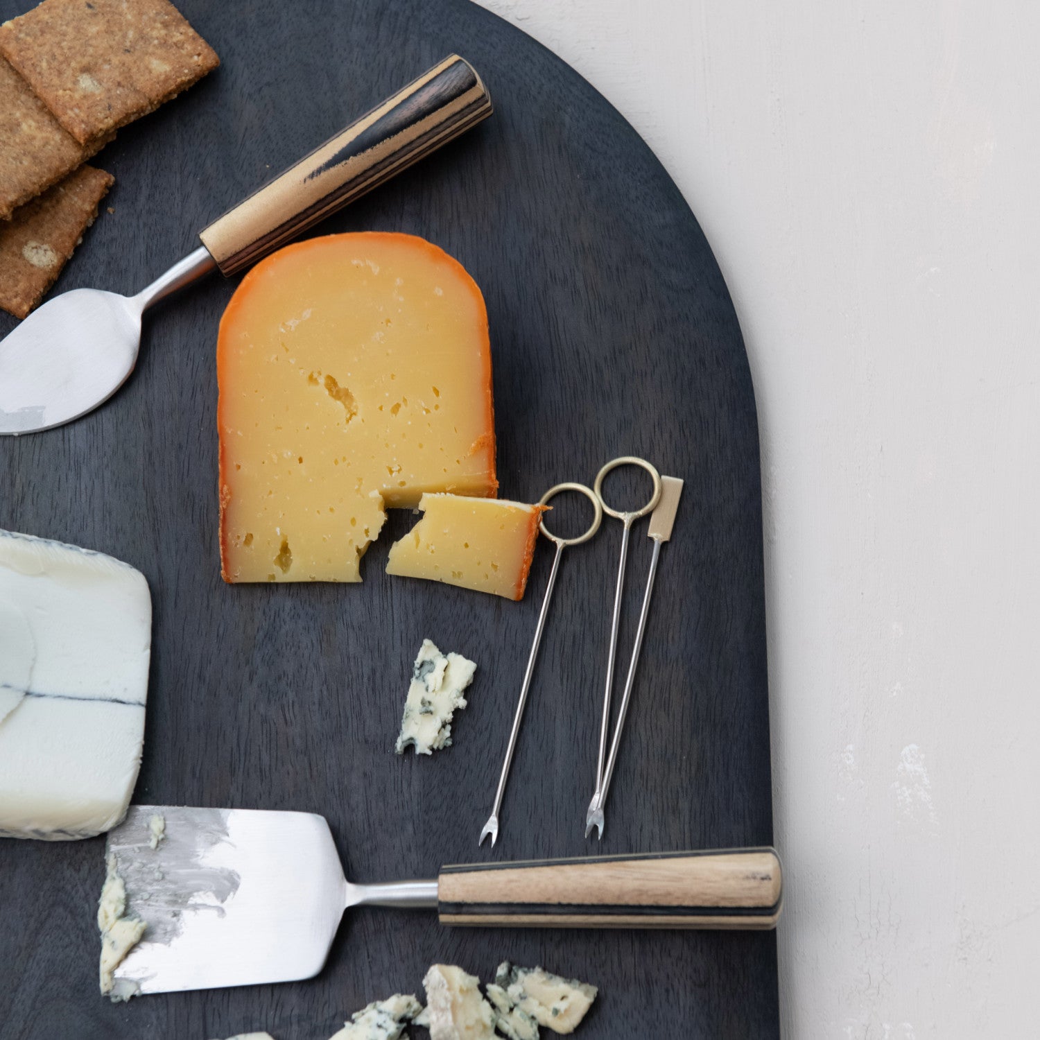 Mango Wood Holder w/ Appetizer Picks