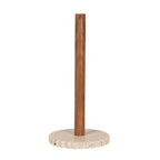 Acacia Wood Paper Towel Holder with Scalloped Base