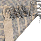 Woven Recycled Cotton Blend Throw with Stripes & Fringe