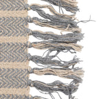 Woven Recycled Cotton Blend Throw with Stripes & Fringe