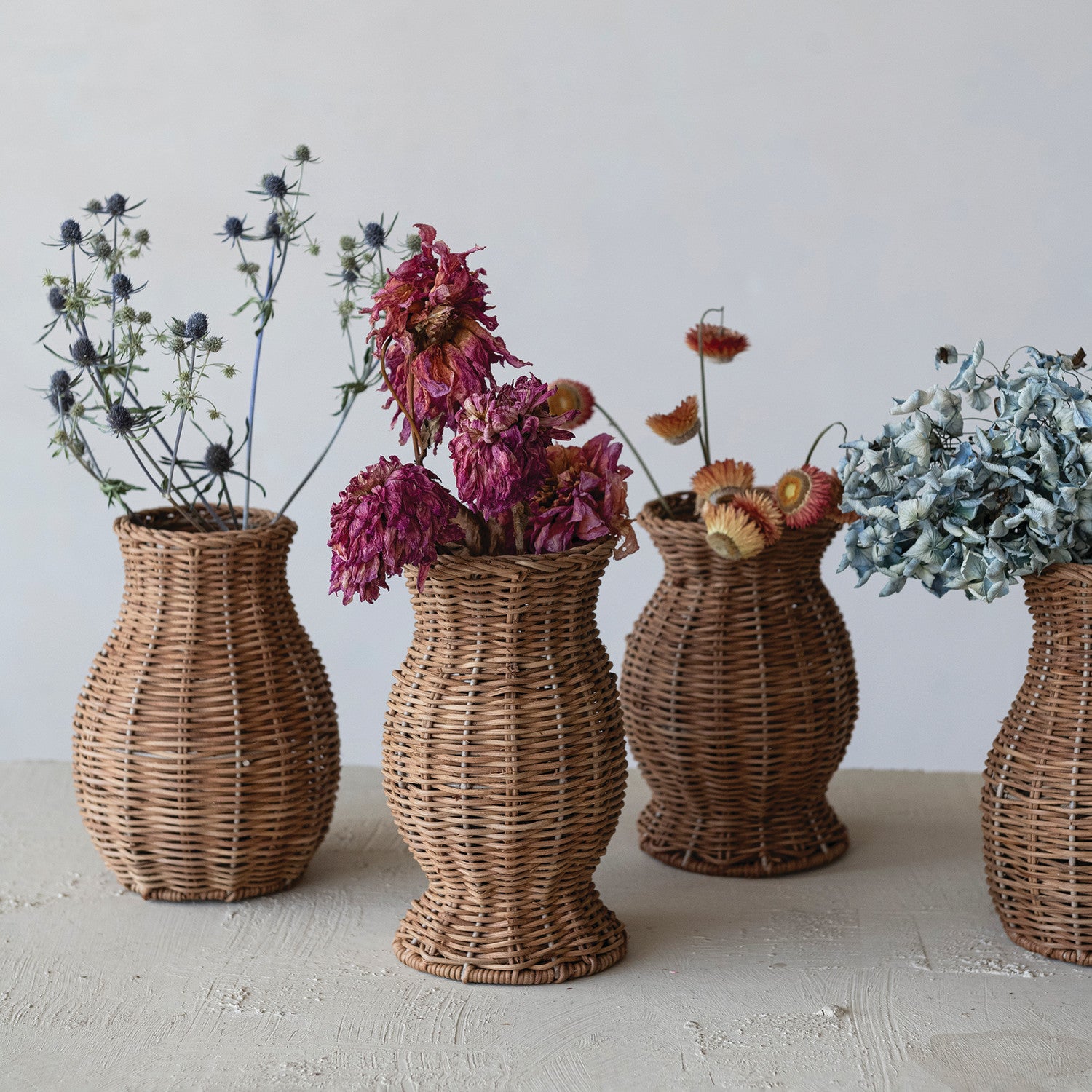 Hand-Woven Rattan Vase
