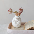 Stoneware Vase with 3D Flowers