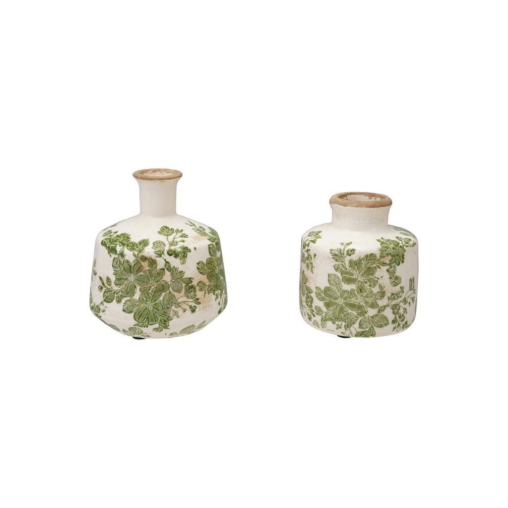 Stoneware Botanical Vase