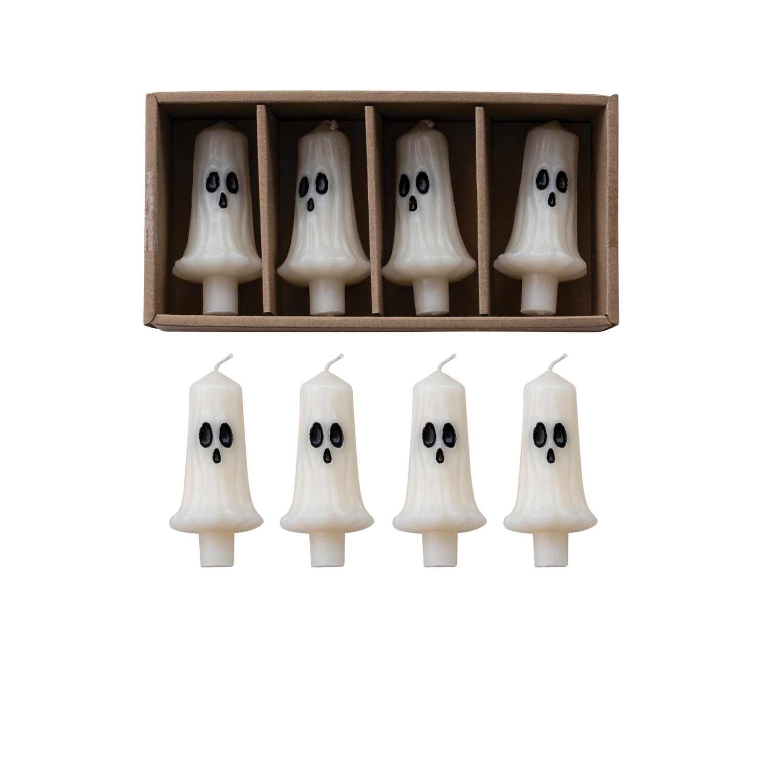 Ghost Shaped Taper Candles - Set of 4