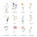 Birth Month Flower Prints