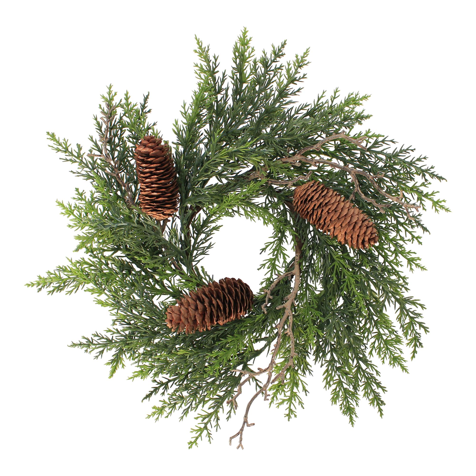 12" Cedar & Pinecone Table Wreath