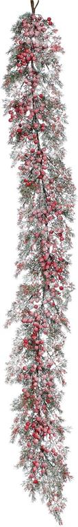 6' Frosted Pine & Berry Garland