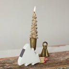 Stoneware Tree Shaped Match Holder with Striker, White