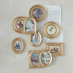 Resin Mini Framed Vintage Seasonal Art Magnet, Gold Finish, 9 Styles