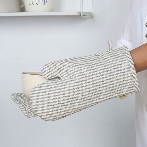 Oven Glove Manor Stripe - Blue