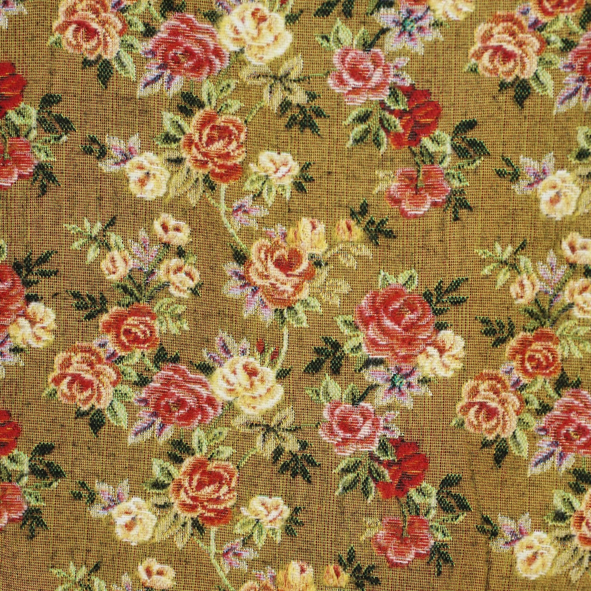 Floral Jacquard Glasses Case – Mustard & Red (Esme)