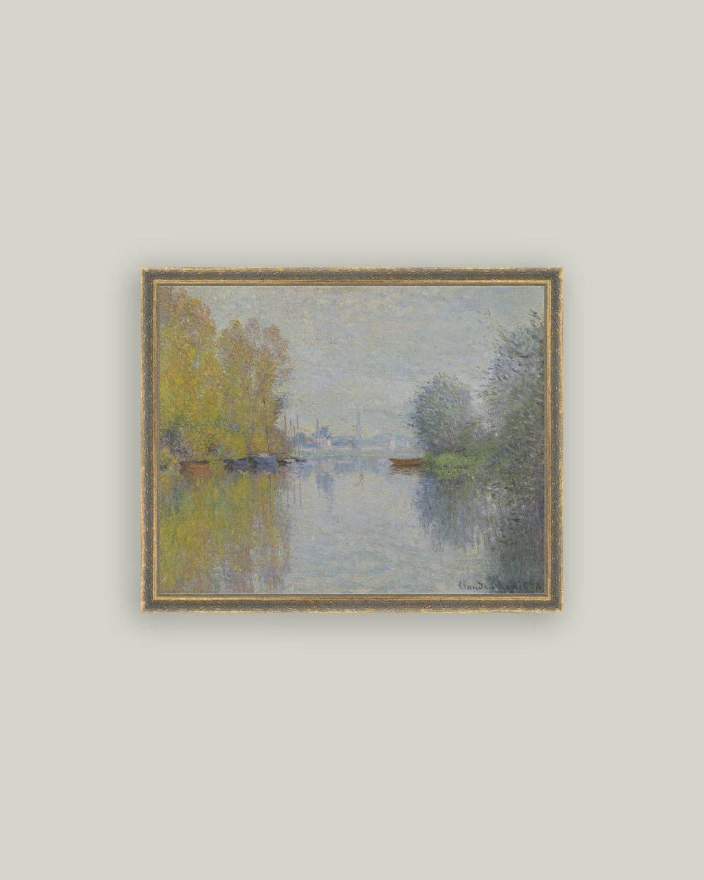 Autumn on the Seine Framed Antique Art