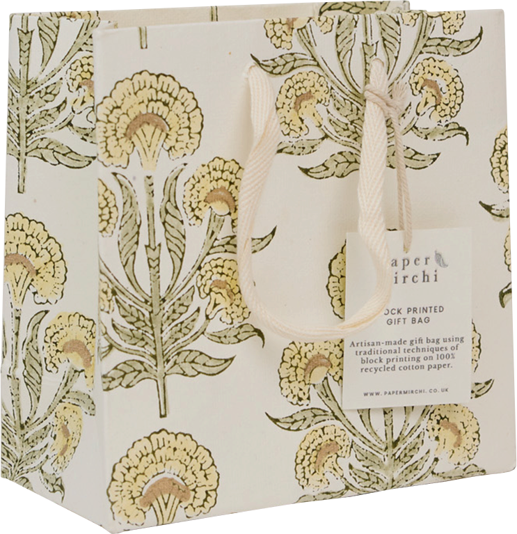 Small Block Print Gift Bag - Aurora Buttercream