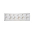 Stoneware Egg Holder, Reactive Glaze, White (Holds 12 Eggs)