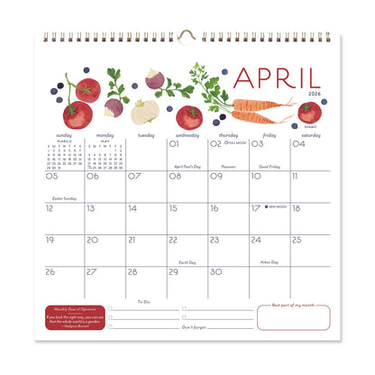 2026 Seedlings Garden Party 12 Month Classic Grid Calendar