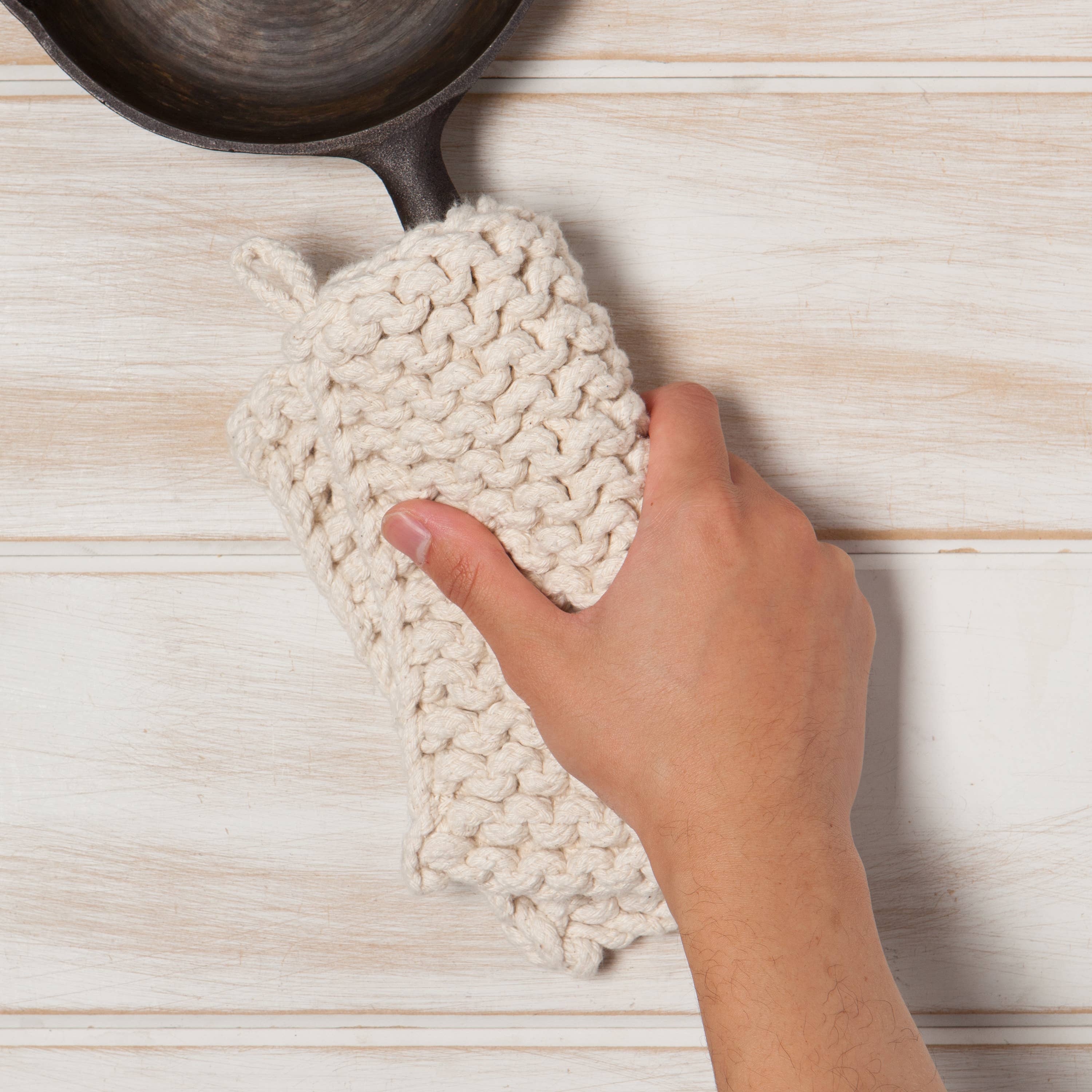 Knit Potholder - Natural