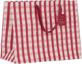 HANDMADE LARGE GIFT BAG PINK XMAS GINGHAM PAPER MIRCHI