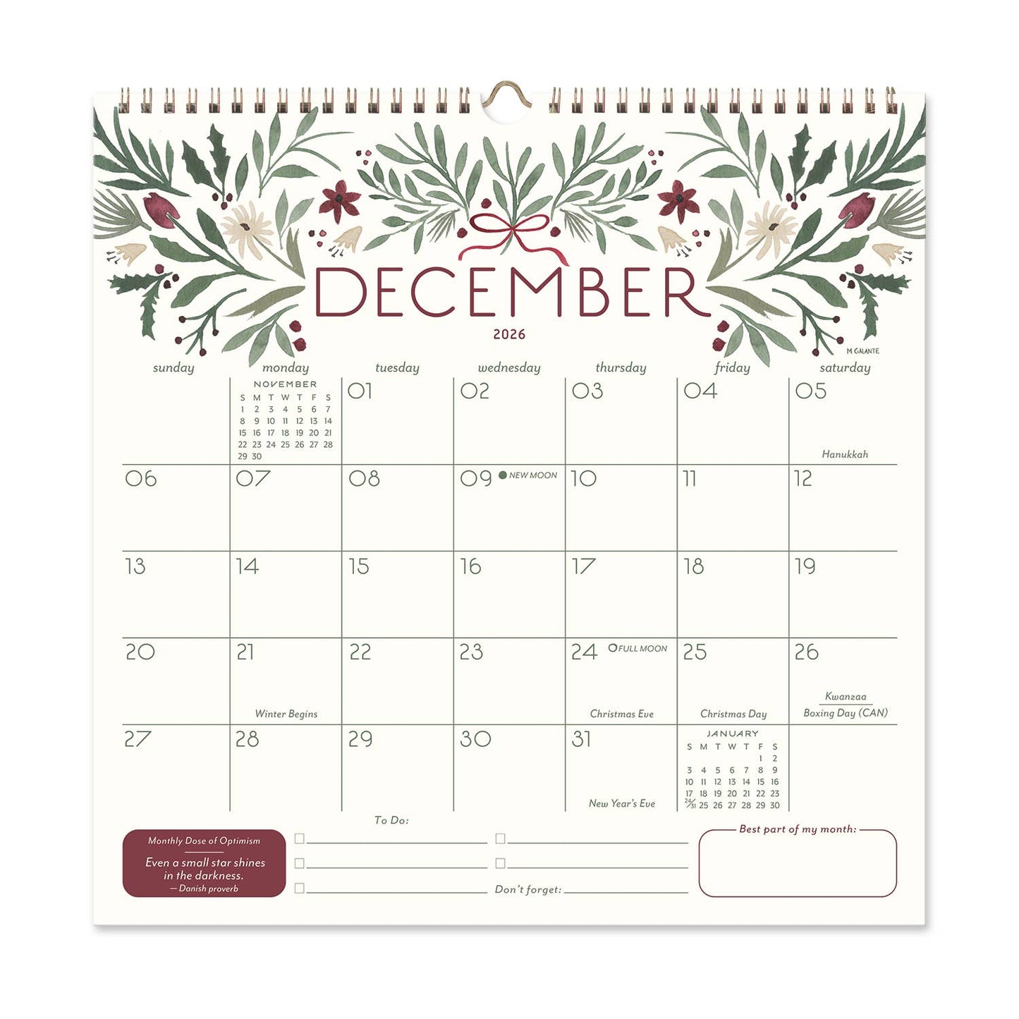 2026 Seedlings Garden Party 12 Month Classic Grid Calendar