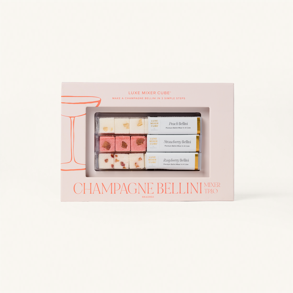 Champagne Bellini Mixer Trio, Strawberry & Raspberry