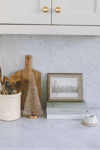 Winter Fawn Framed Antique Art