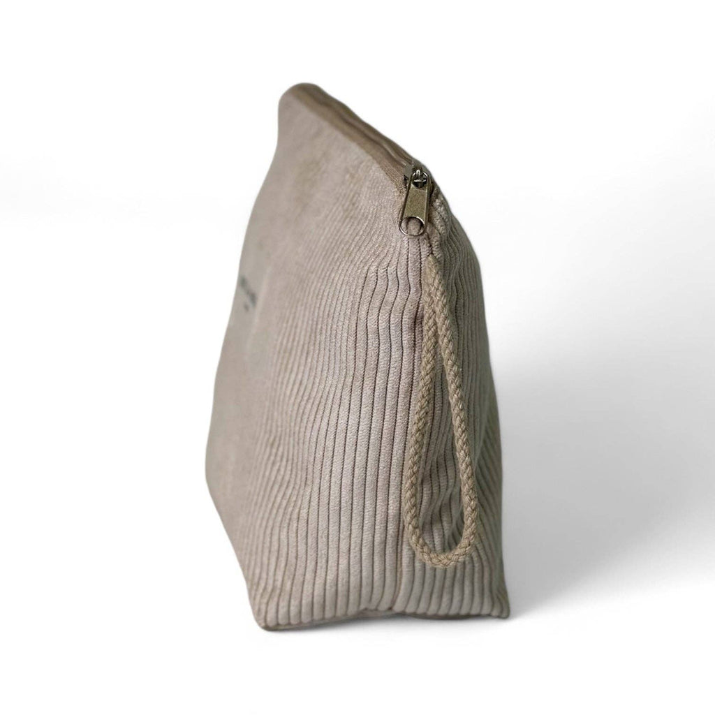 Corduroy Large Makeup Bag – Taupe (Tofe)