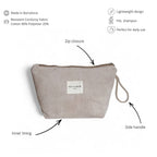 Corduroy Small Makeup Bag – Taupe (Tofe)