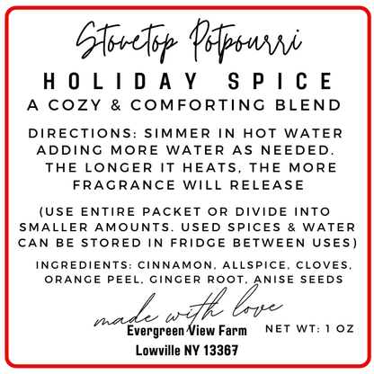 "Holiday Spice" Stovetop Simmer Blend