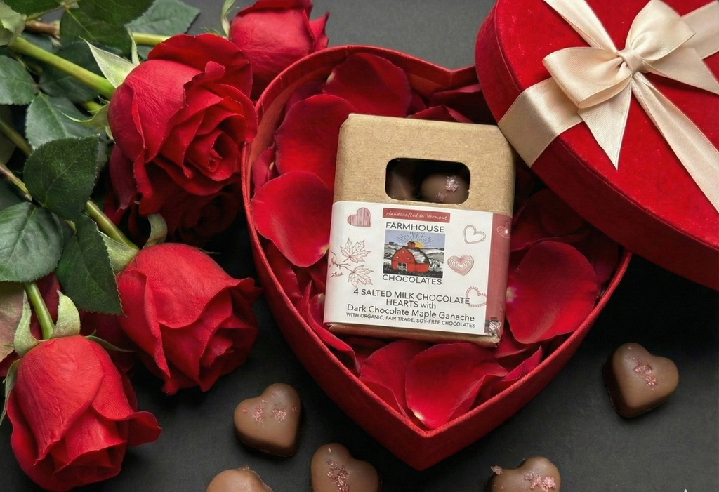 Sparkling Valentine’s Heart Shaped Truffles – 4-Piece - Milk